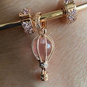 Authentic Pandora hot air balloon in rose gold.